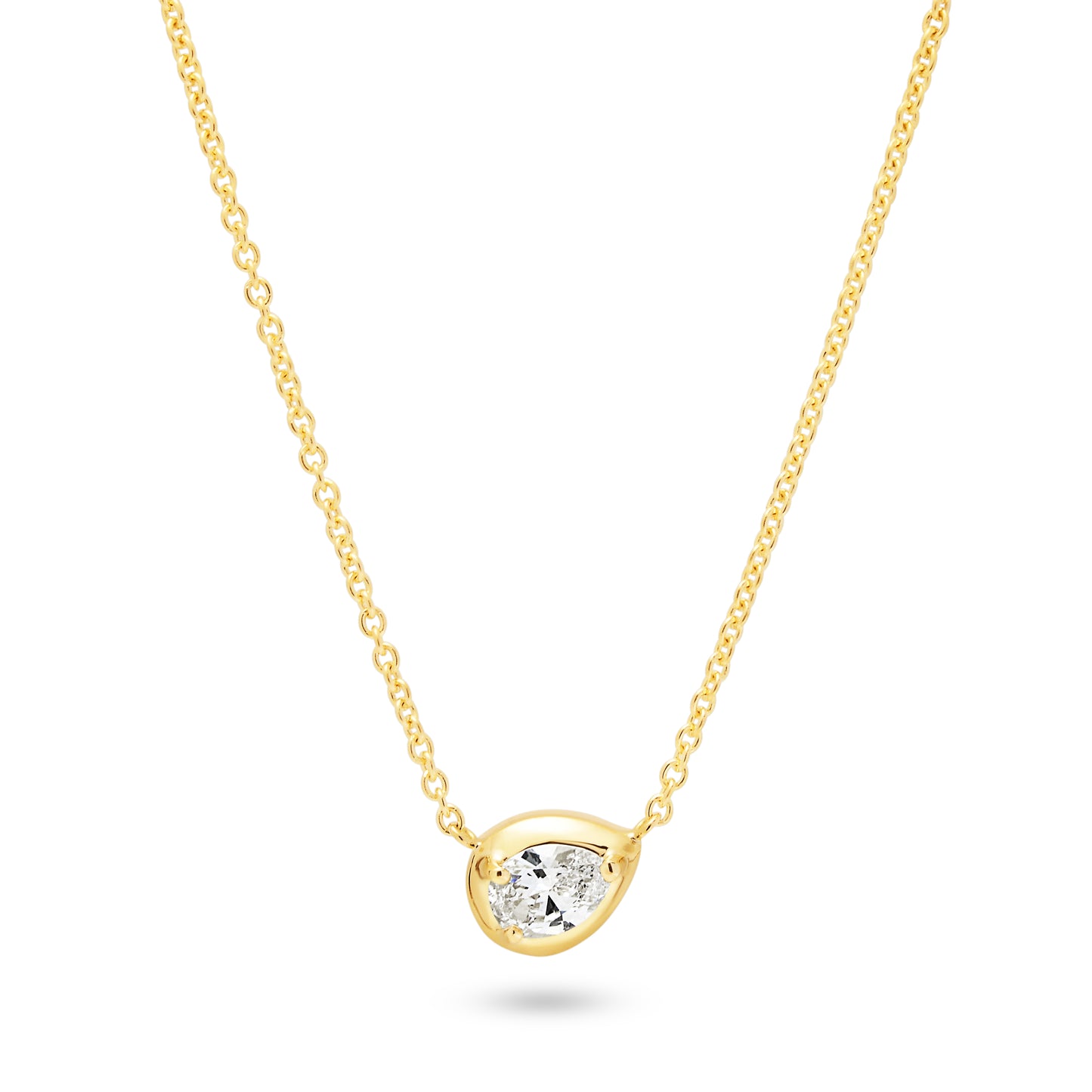 18ct Yellow Gold Pear Cut Diamond Necklace