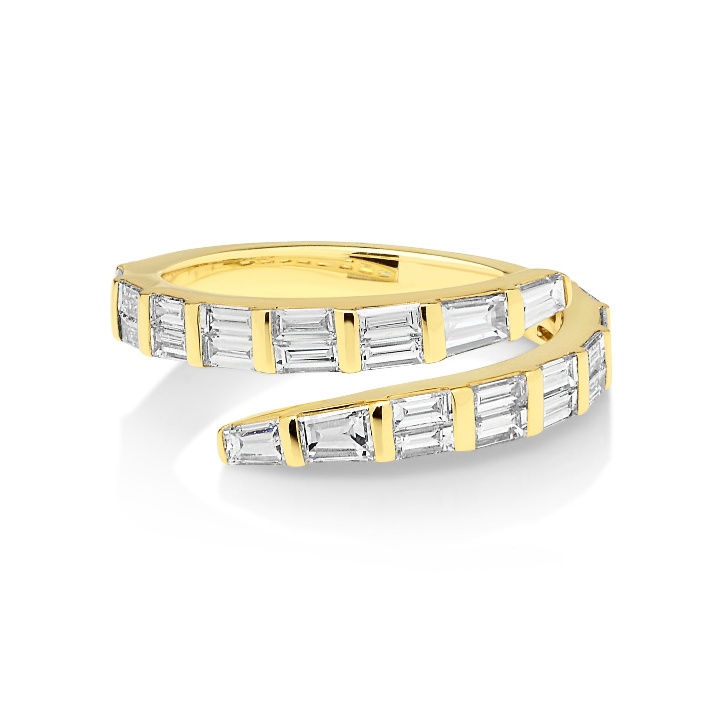 18ct Yellow Gold Baguette Open Ring