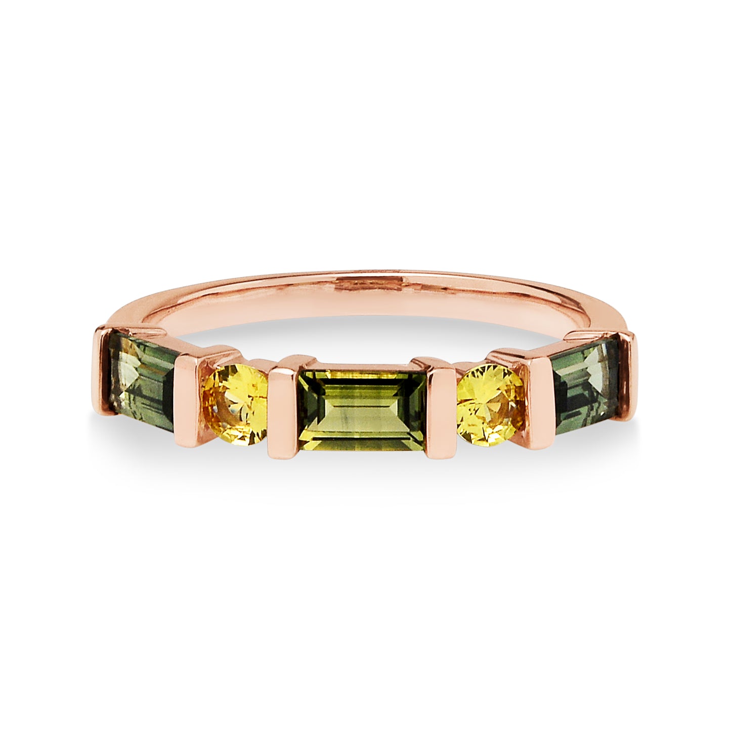 9ct Rose Gold Australian Parti Sapphire Band