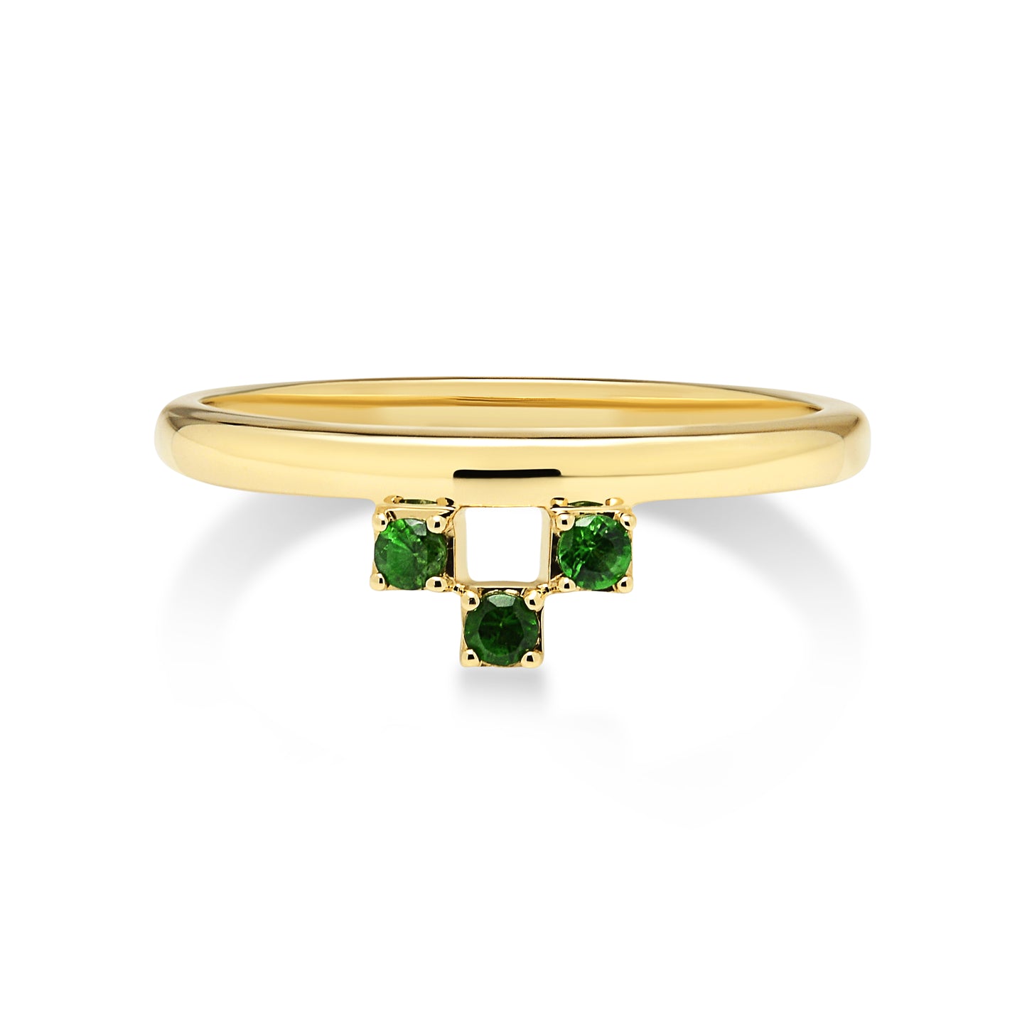 9ct Yellow Gold Petite Tsavorite Triplet Ring