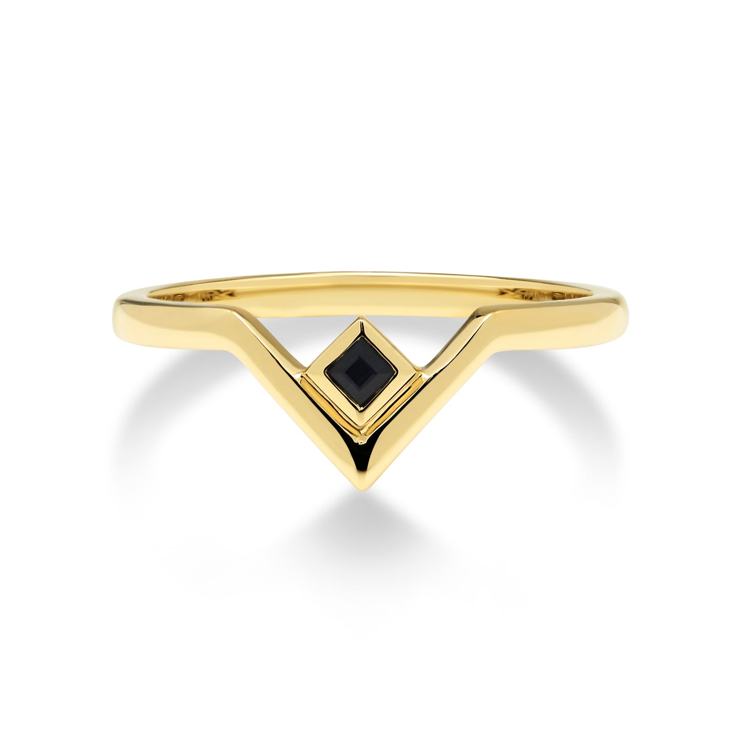 9ct Yellow Gold Petite Sapphire Point Ring