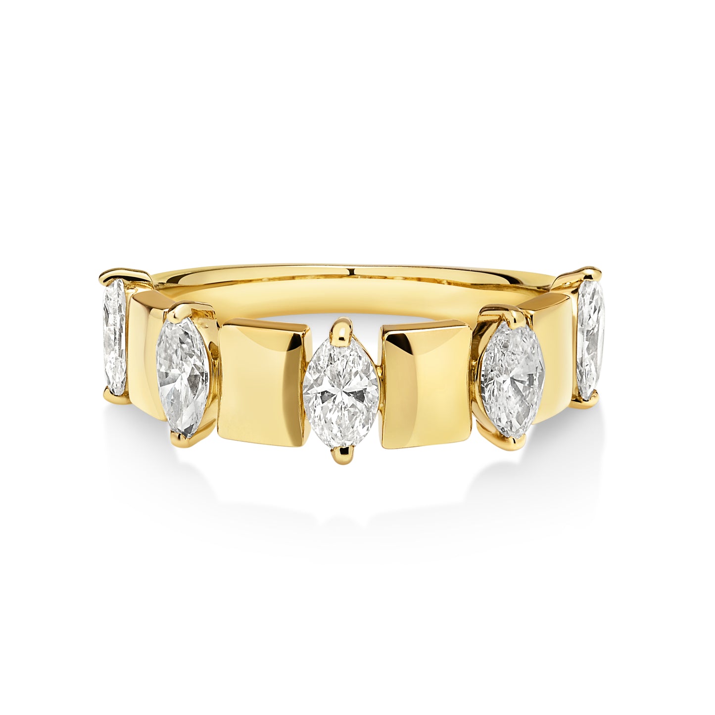 18ct Yellow Gold and Marquise Diamond Ring