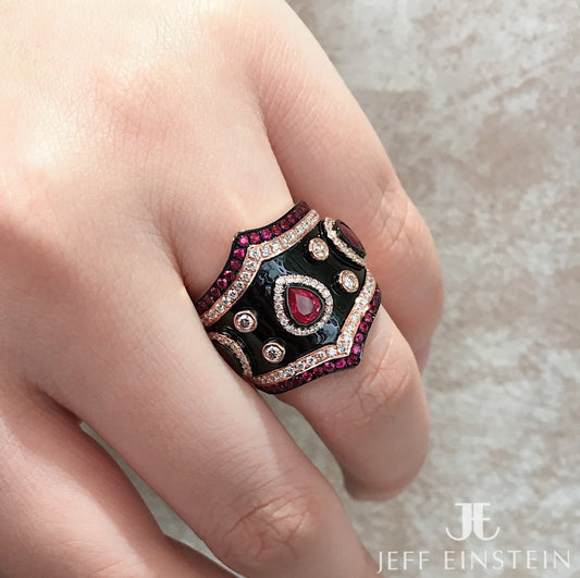 18ct Rose Gold Ruby Statement Ring