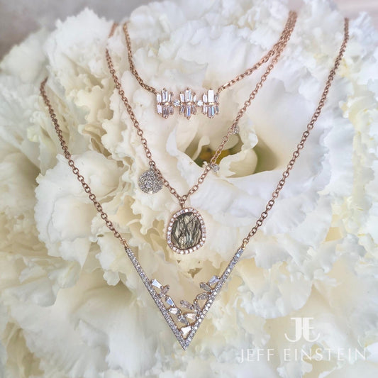 14ct & 18ct Rose Gold Diamond Necklaces