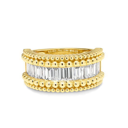 18ct Yellow Gold Wide Baguette Diamond Band