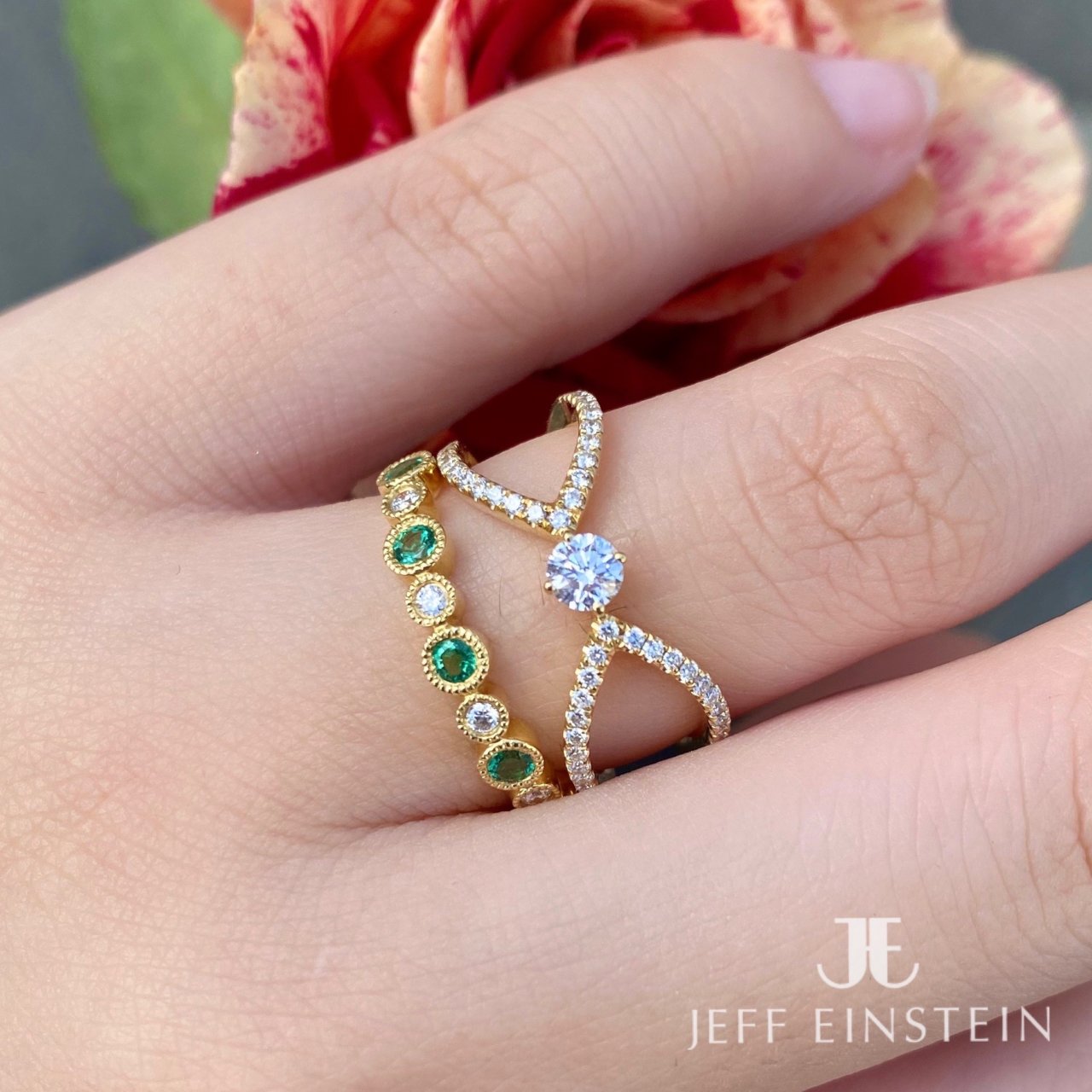 18ct Yellow Gold Diamond Crossover Ring