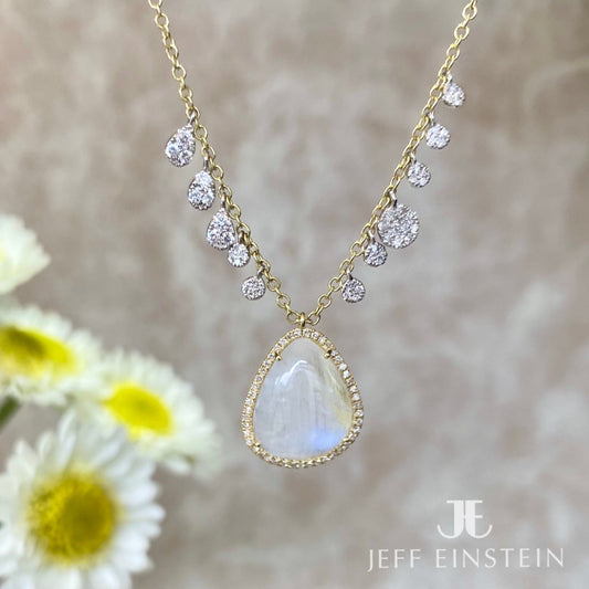 14ct Yellow Gold Moonstone Necklace