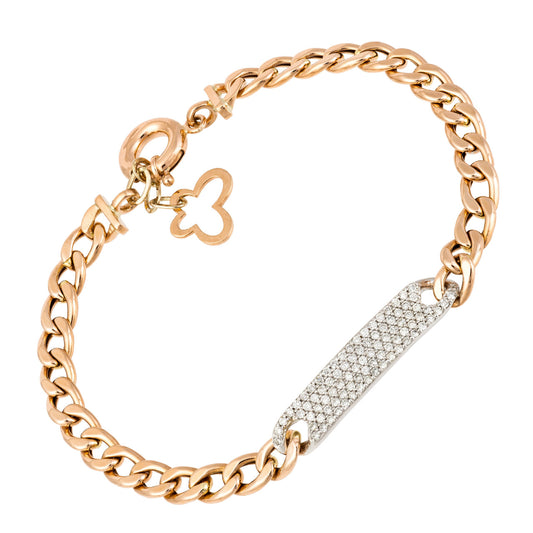 18ct Yellow and White Gold Diamond Plate Bracelet