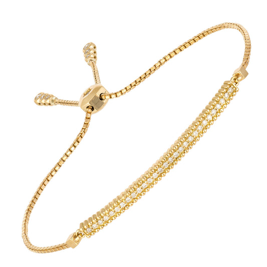18ct Yellow Gold Adjustable Toggle Diamond Bracelet