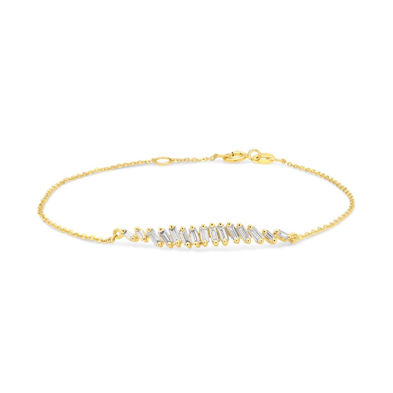 18ct Yellow Gold Petite Baguette Diamond Bracelet