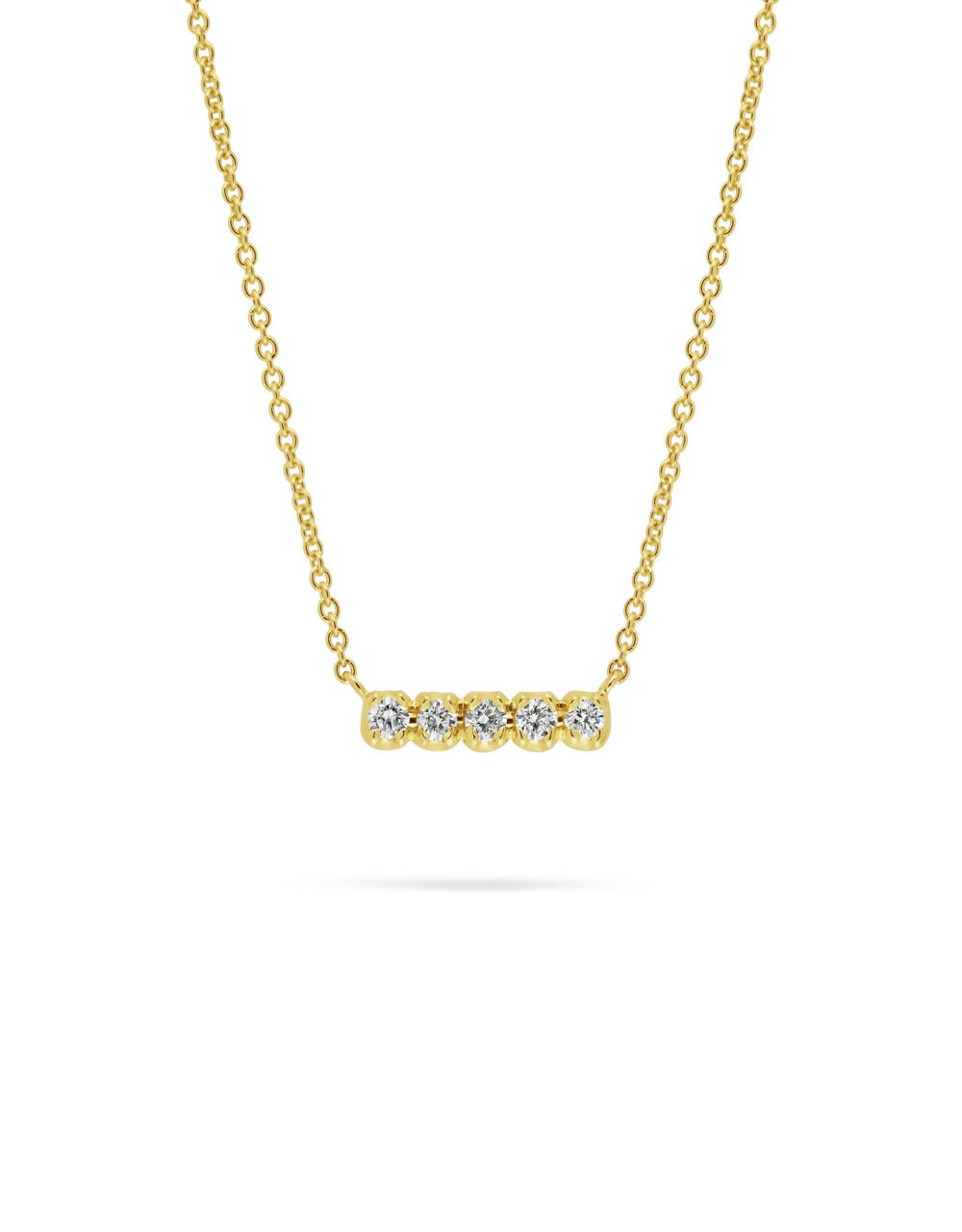 JE 18ct Yellow Gold Diamond Bar Pendant