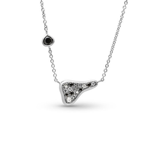18ct White Gold Black and White Diamond Australis Necklace
