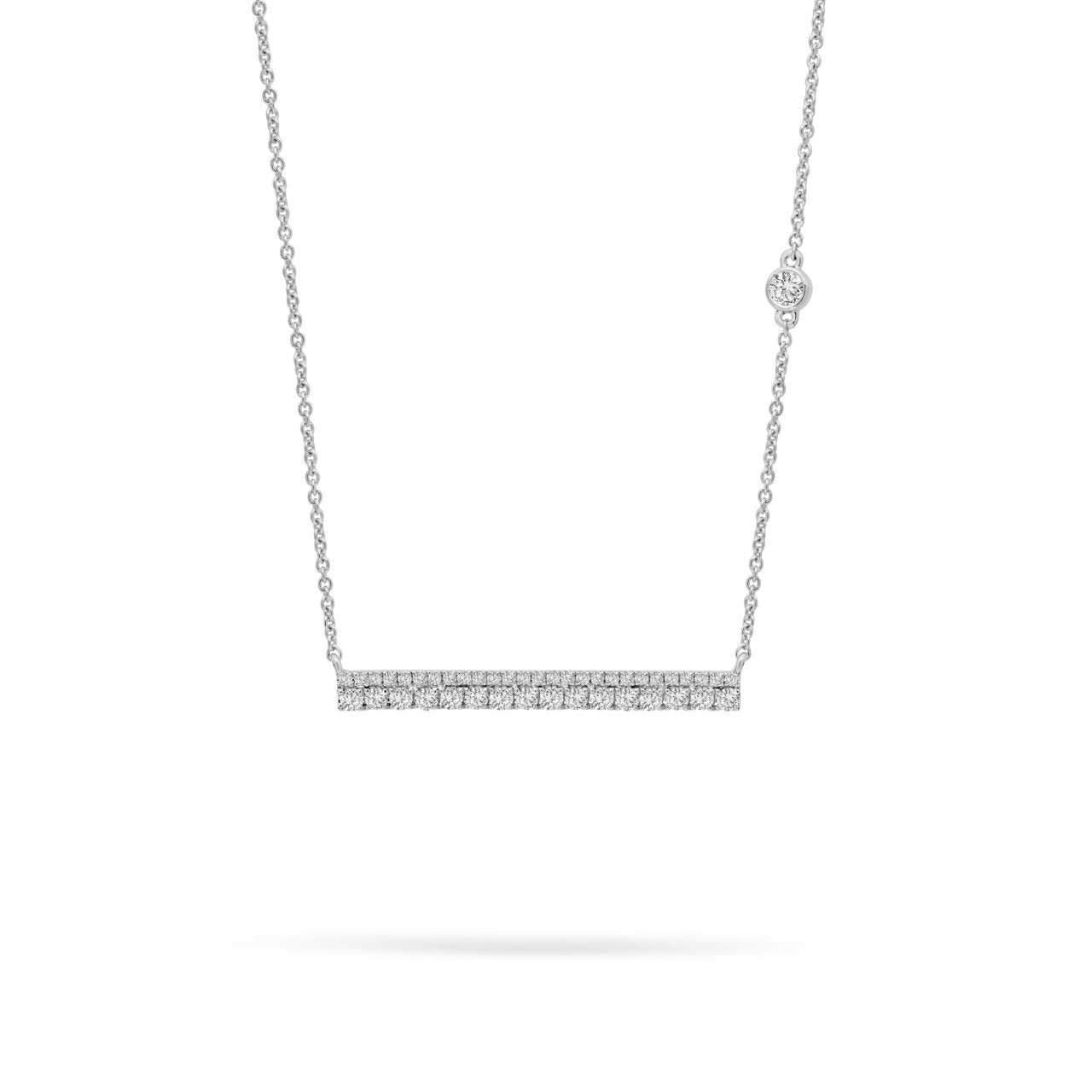 18ct White Gold Diamond Bar Pendant