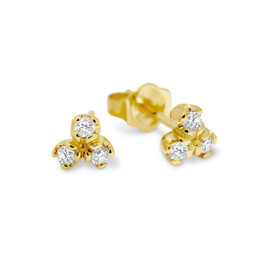 JE 18ct Yellow Gold Diamond Cluster Studs