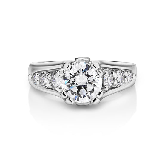 Platinum Flora Diamond Engagement Ring