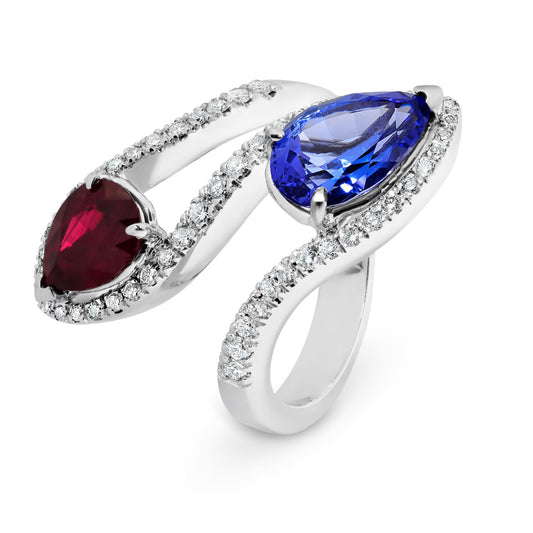Tanzanite and Ruby Dress Ring