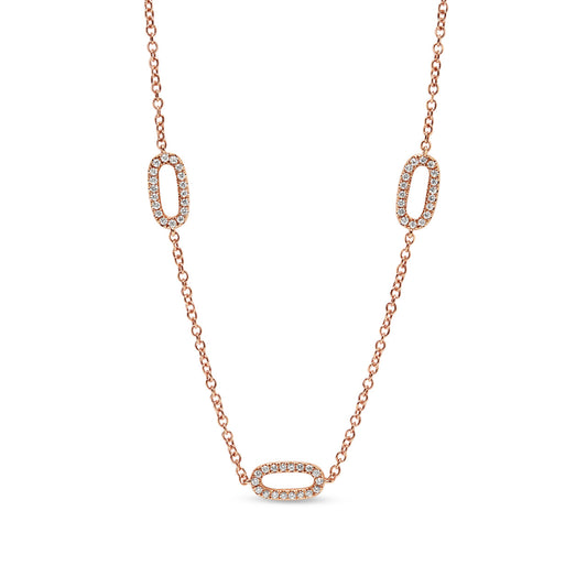 18ct Rose Gold Diamond Infinity Necklace