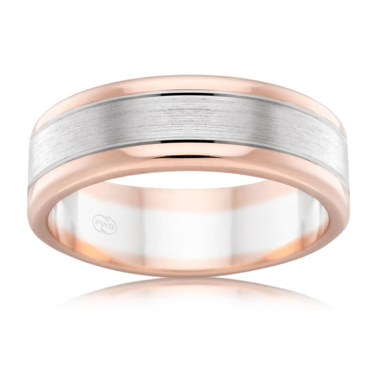 Gents Two Tone Wedding Band