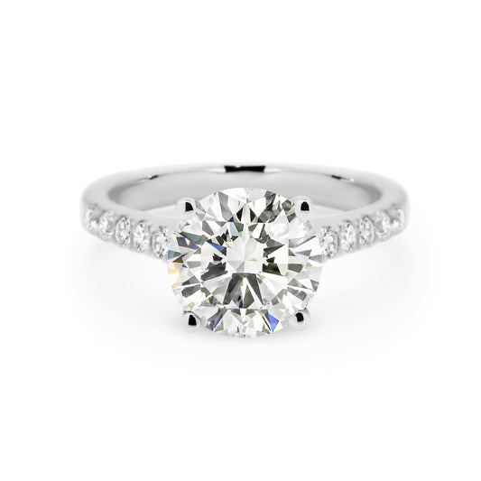 Round Brilliant Cut Engagement Ring with Shoulder Diamonds