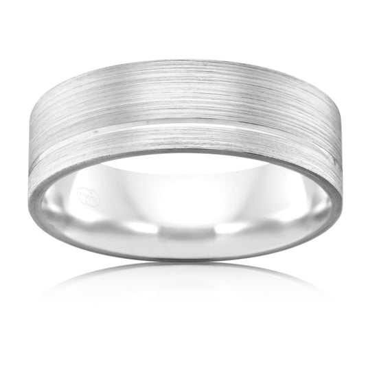 Gents White Gold Wedding Band