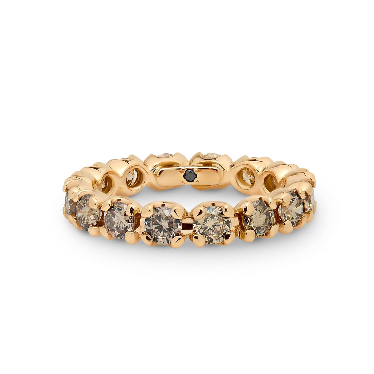 Round Brilliant Cut Cognac Diamond Band