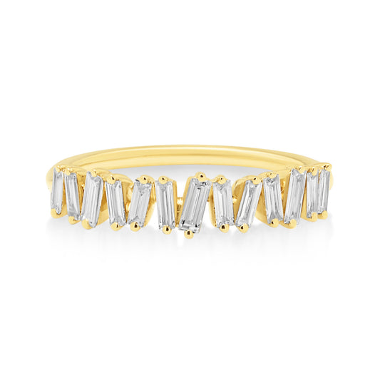 JE Petite 18ct Yellow Gold Baguette Stacker Ring