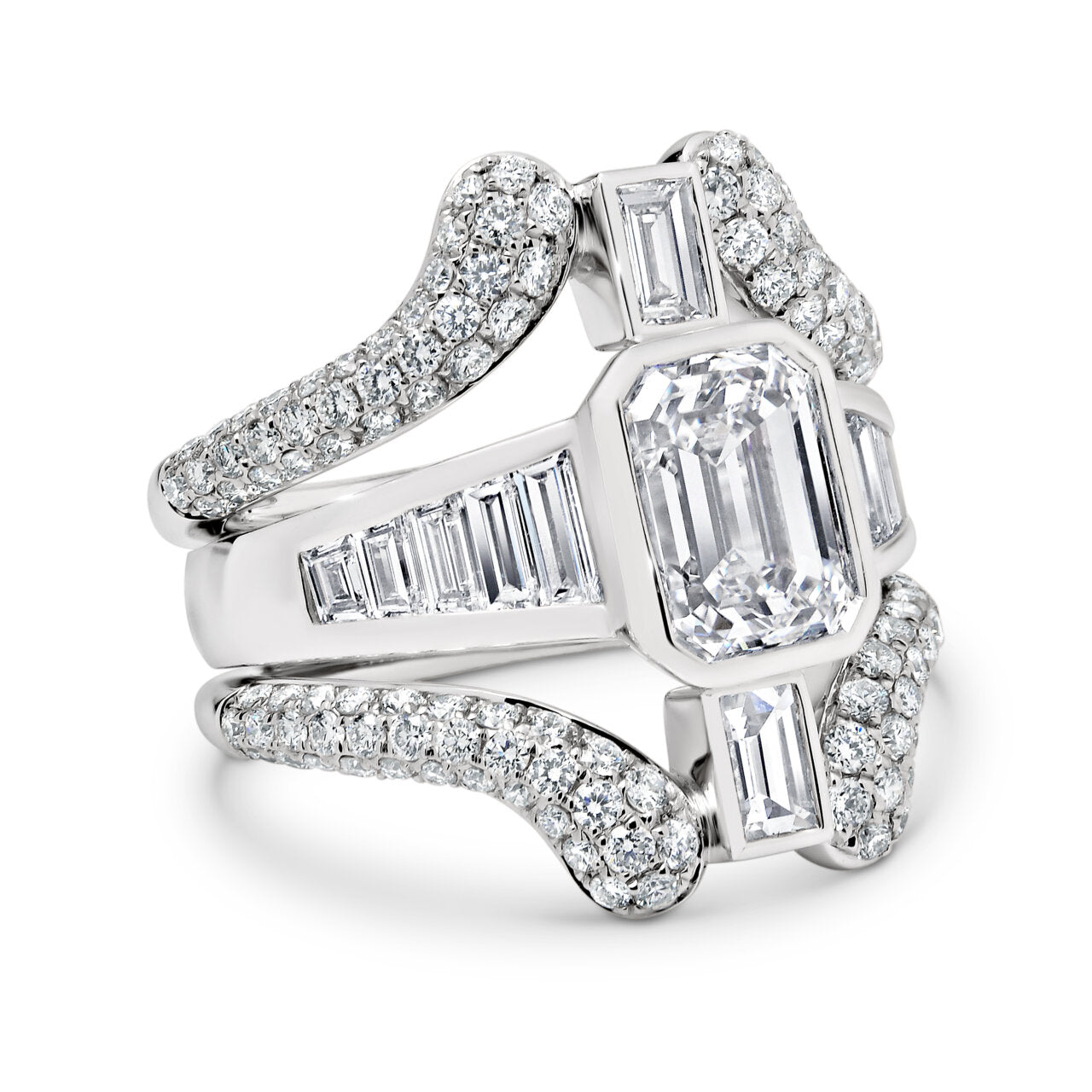 18ct White Gold Diamond Ring Jacket