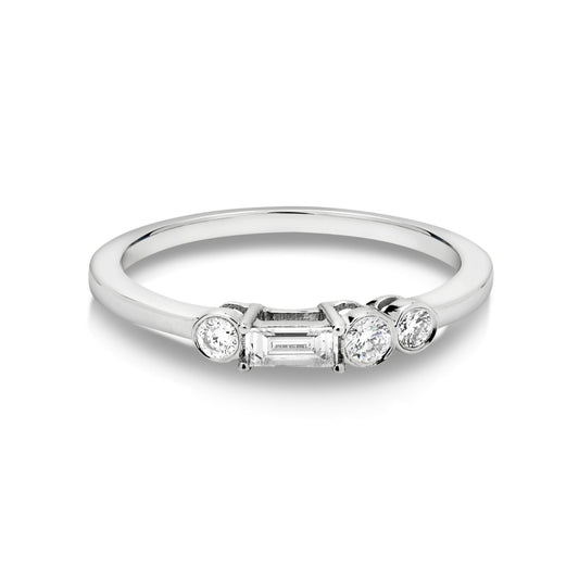 JE Petite 14ct White Gold Diamond Ring