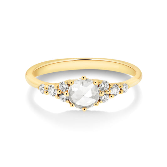 JE Petite 14ct Yellow Gold Rose Cut Diamond Ring