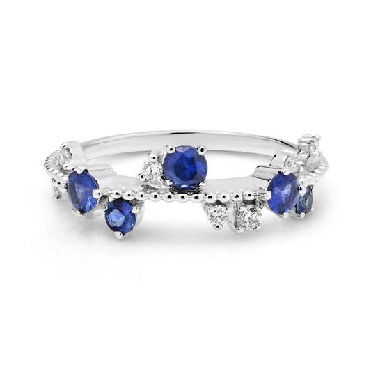 18ct White Gold Sapphire and Diamond Twinkle Ring