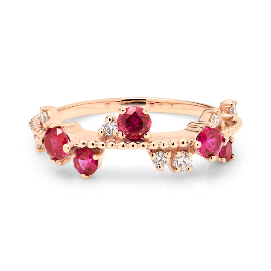 18ct Rose Gold Ruby and Diamond Twinkle Ring