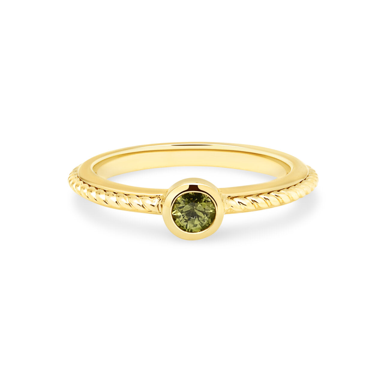 9ct Yellow Gold Green Sapphire Stacking Ring