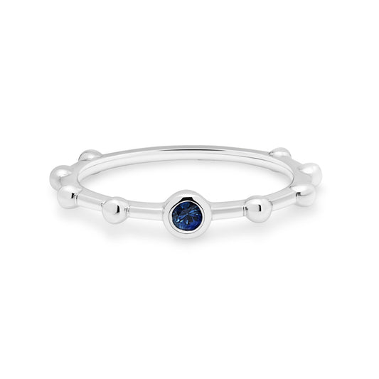 9ct White Gold Sapphire Stacking Ring