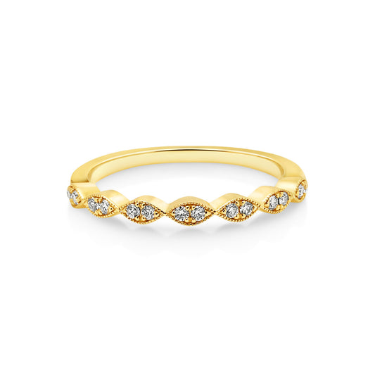 9ct Yellow Gold Diamond Stacking Ring