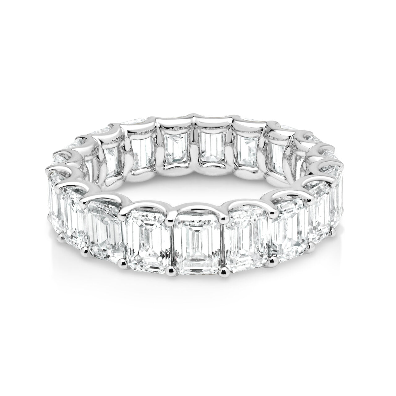 18ct White Gold Emerald Cut Diamond Eternity Band