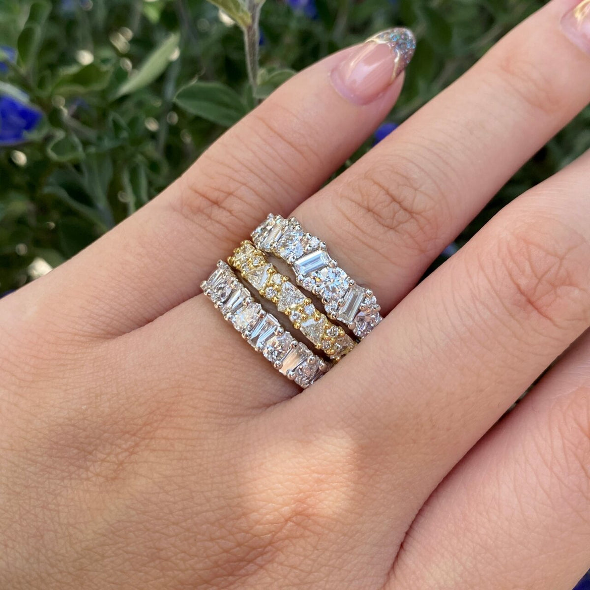 18ct Yellow Gold Mixed Cut Diamond Ring