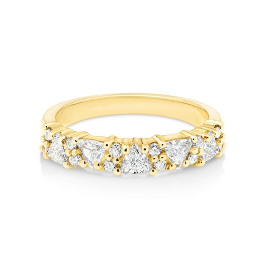 18ct Yellow Gold Mixed Cut Diamond Ring