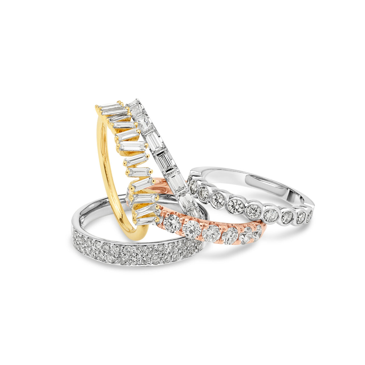JE Petite 18ct Yellow Gold Baguette Stacker Ring