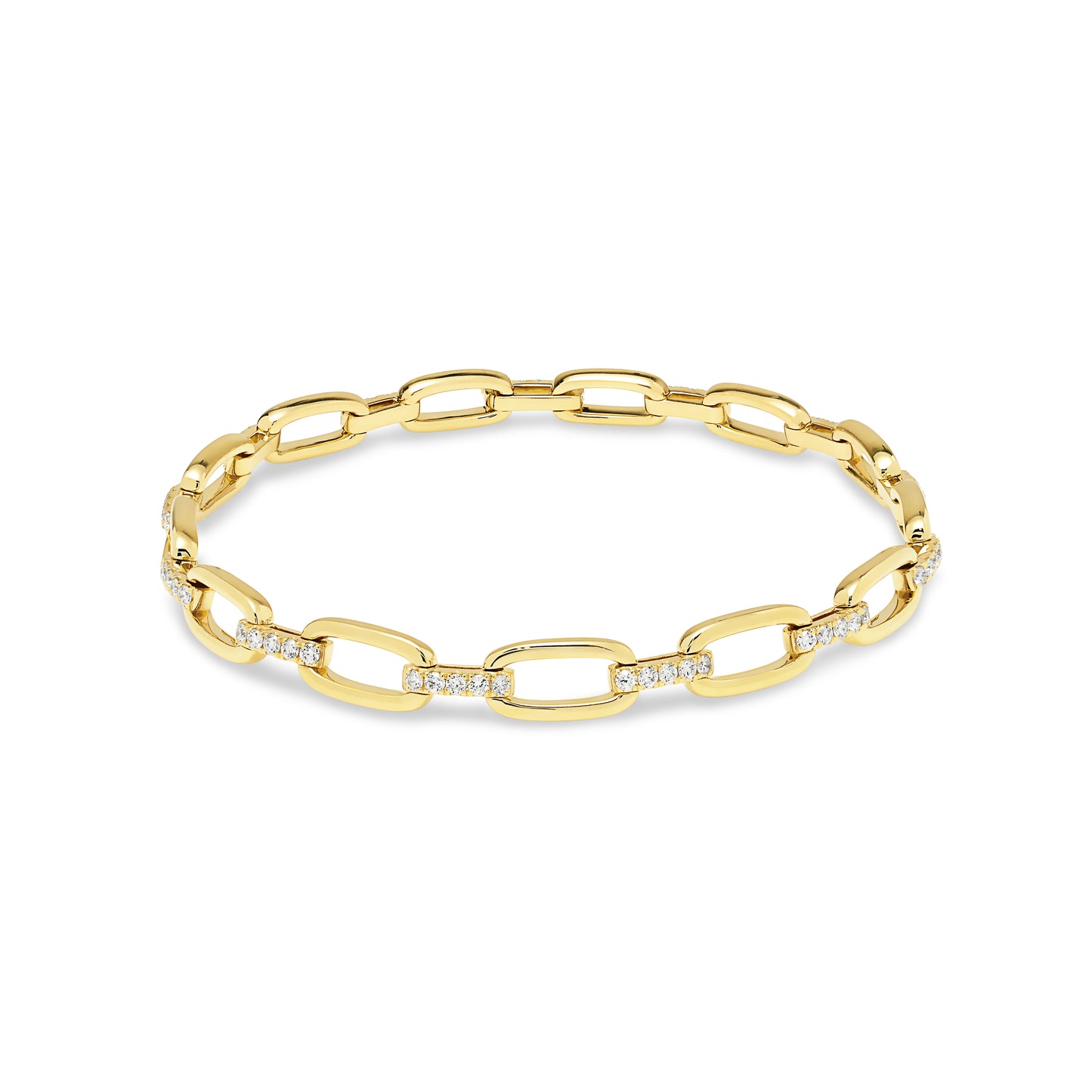 18ct Yellow and White Gold Link Diamond Bracelet