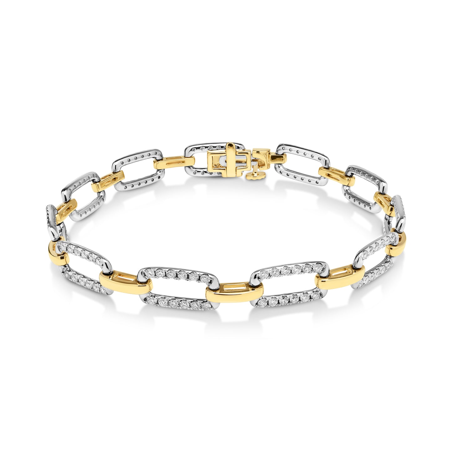 14ct Yellow and White Gold Diamond Bracelet