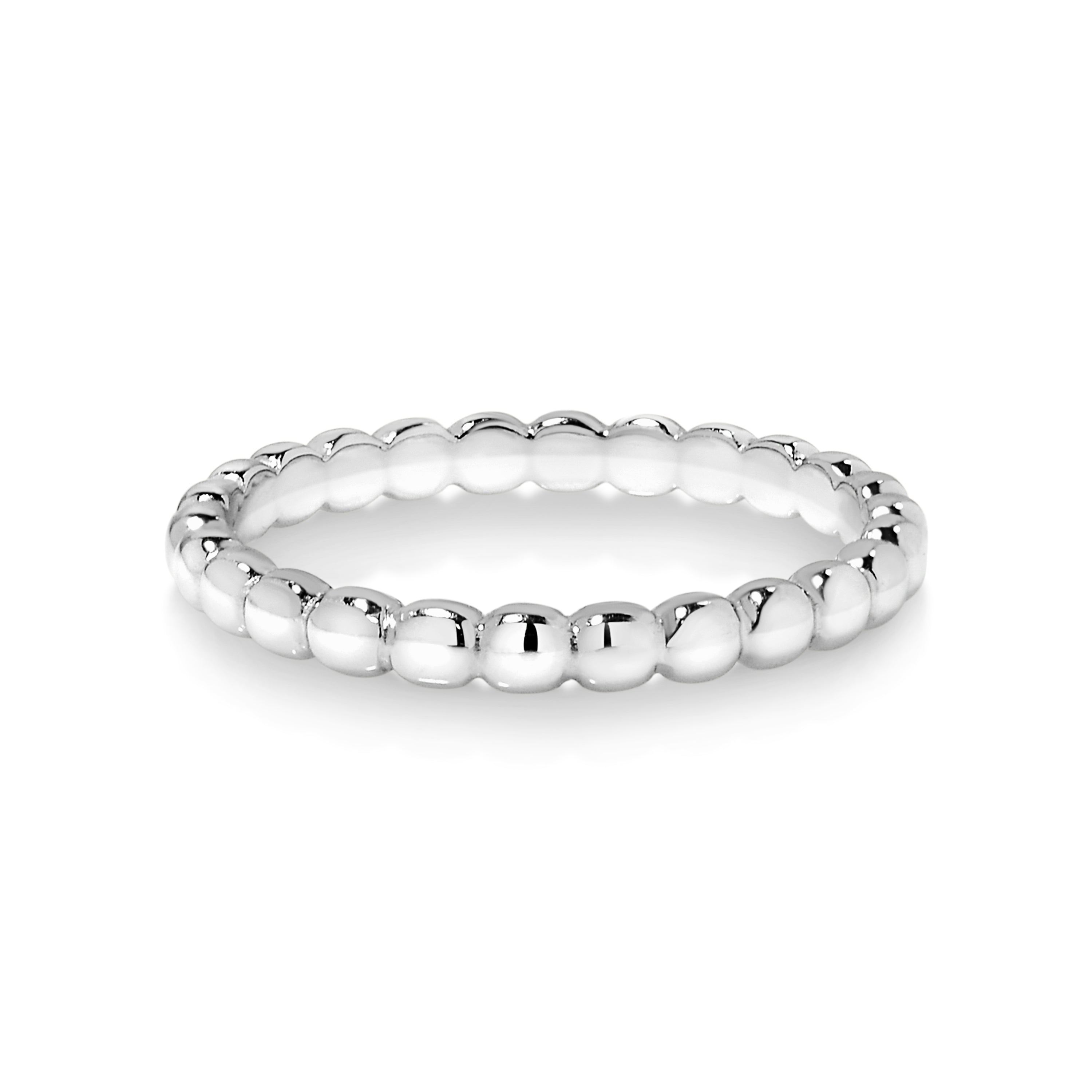 9ct White Gold Round Bead Stacking Ring – JEFF EINSTEIN JEWELLERY