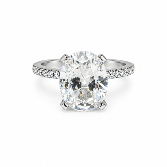 White Gold Oval Cut Diamond Engagement Ring