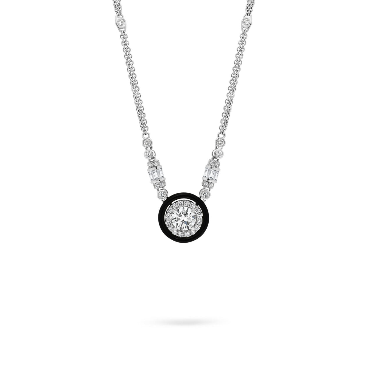 18ct White Gold Diamond and Onyx Necklace – JEFF EINSTEIN JEWELLERY