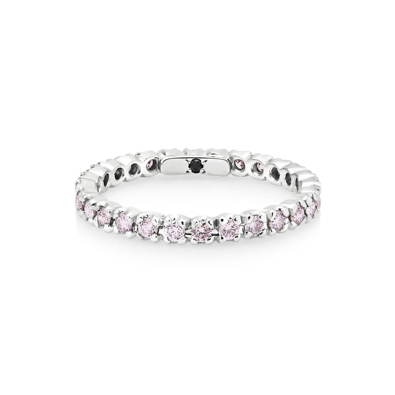 JE 18ct White Gold Pink Argyle Diamond Eternity Ring