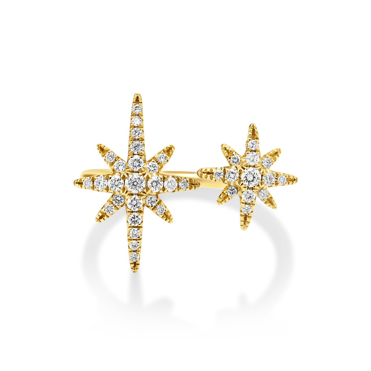 18ct Yellow Gold Twin Star Diamond Ring