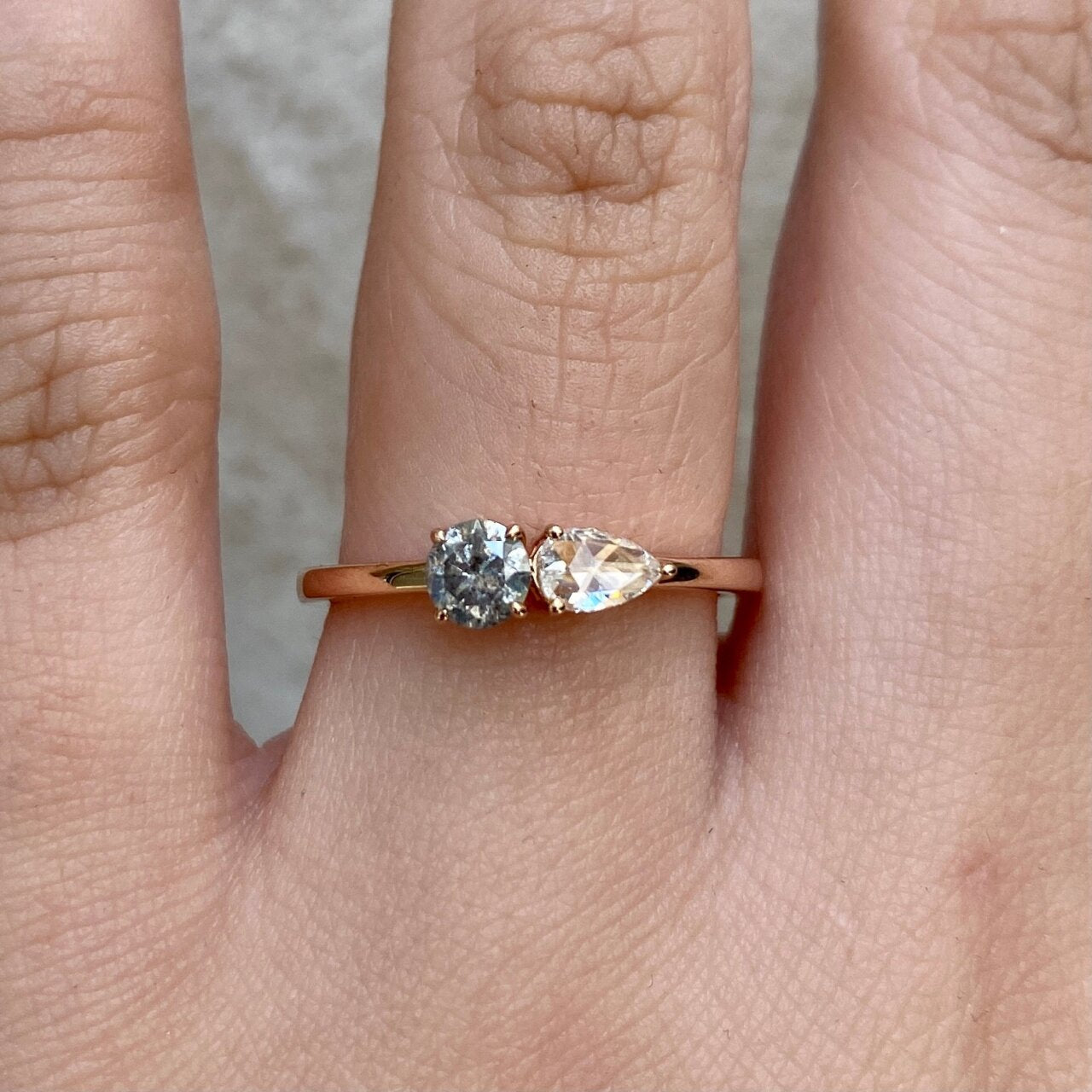 Constellation Collection 14ct Rose Gold Grey Diamond Ring