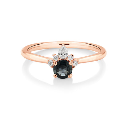 9ct Rose Gold Sapphire and Diamond Firecracker Ring