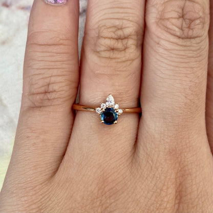 9ct Rose Gold Sapphire and Diamond Firecracker Ring