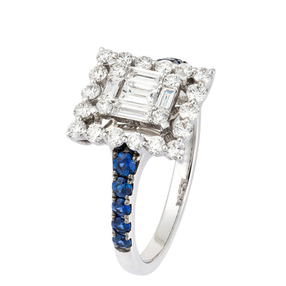 18ct White Gold Diamond and Sapphire Dress Ring