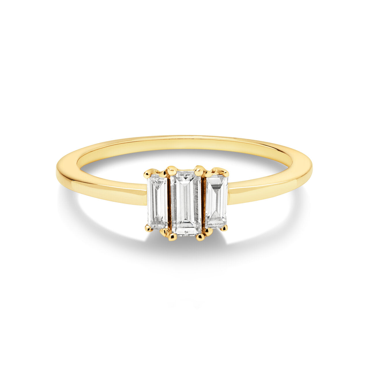 Jeffrey A Rings JE Petite 14ct Yellow Gold Baguette Trilogy Ring – JEFF EINSTEIN JEWELLERY